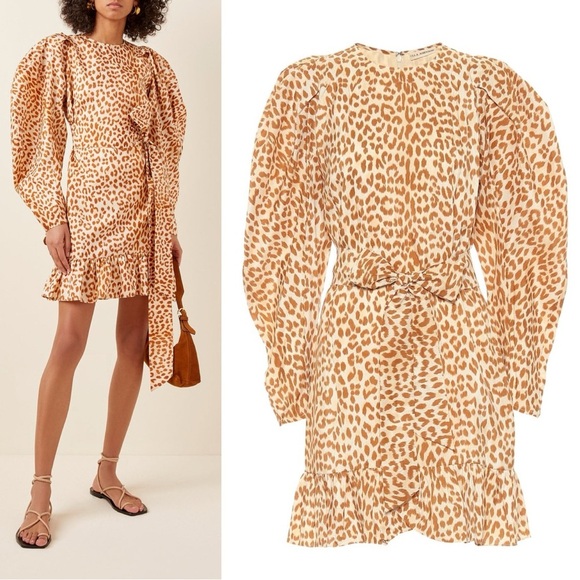 Ulla Johnson Rosaria Silk Balloon Sleeve Dress - Picture 1 of 7